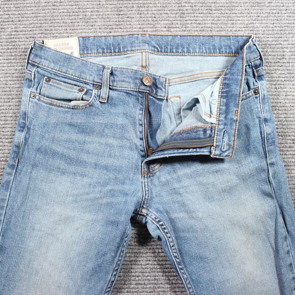 Hollister Jeans Men’s 32x36  Slim Straight Light Wash Stretch Denim - Picture 3 of 11
